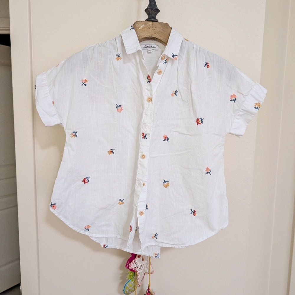 Madewell White Button Collar Shirt